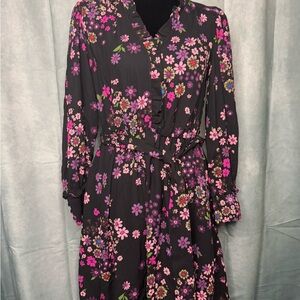 Kate Spade sz 2 Floral Black Dress